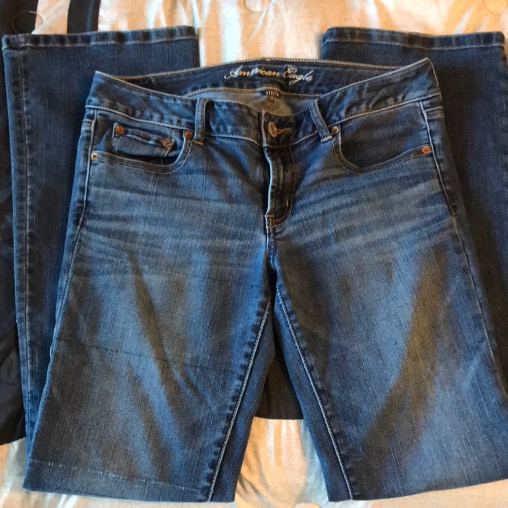 AE favorite boyfriend jeans with imperfections